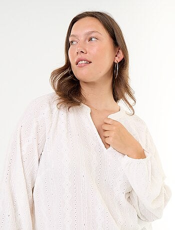T-shirt manches longues matière ajourée