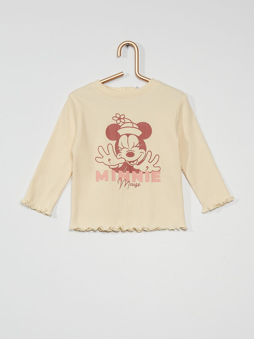 T-shirt manches longues 'Minnie' de 'Disney' blanc - Kiabi
