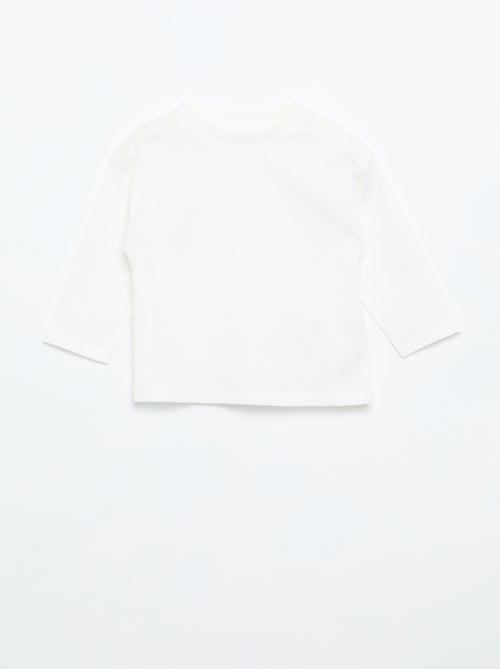 T-shirt manches longues uni - Kiabi