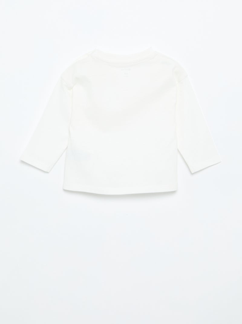 T-shirt manches longues uni Blanc - Kiabi