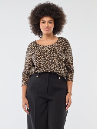 T-shirt manches longues uni en jersey