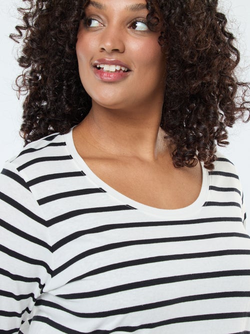 T-shirt manches longues uni en jersey - Kiabi