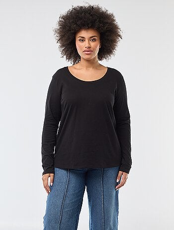 T-shirt manches longues uni en jersey