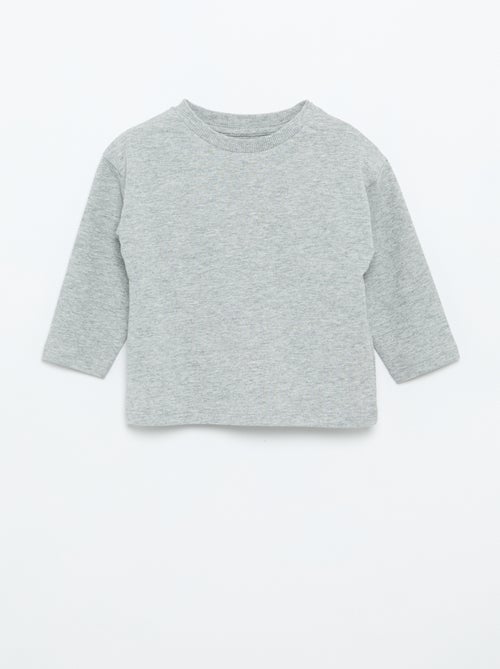 T-shirt manches longues uni - Kiabi