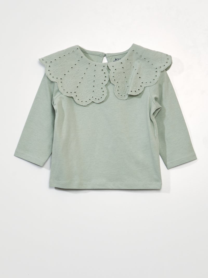 T-shirt manches longues Vert - Kiabi