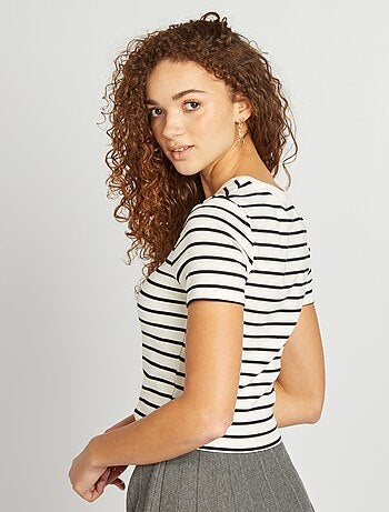 T-shirt marinière en coton stretch