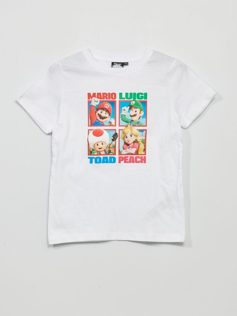T-shirt 'Mario Bros' manches courtes blanc - Kiabi