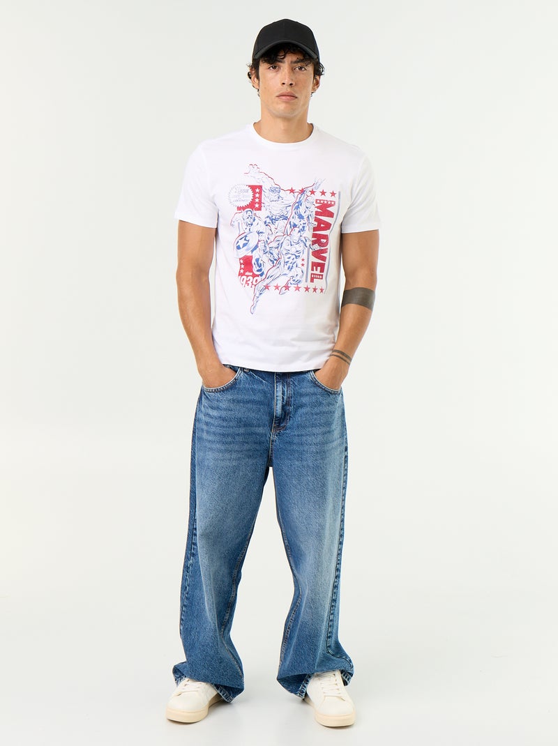 T-shirt 'Marvel' à manches courtes Blanc - Kiabi