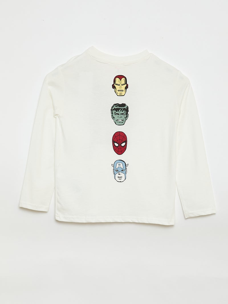 T-shirt 'Marvel' à manches longues Blanc - Kiabi