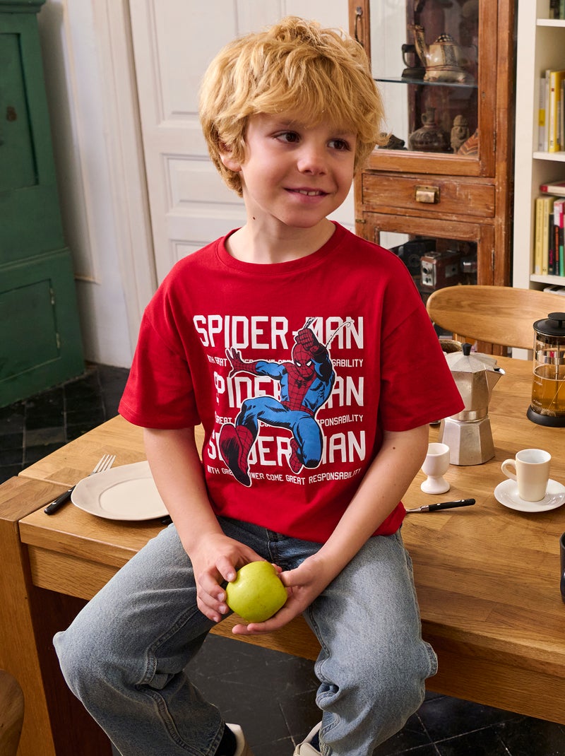 T-shirt 'Marvel' imprimé à manches courtes Rouge - Kiabi