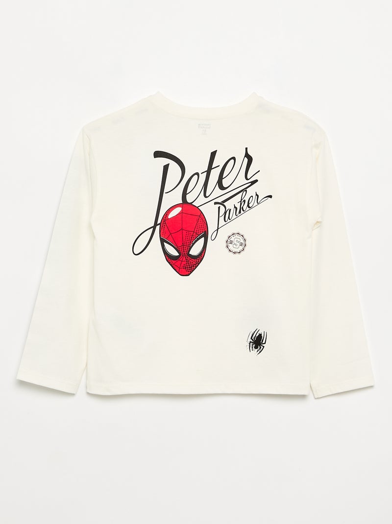 T-shirt 'Marvel' 'Spider-man' à manches longues Blanc - Kiabi
