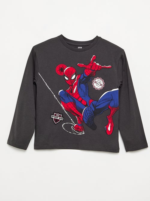 T-shirt 'Marvel' 'Spider-man' à manches longues - Kiabi