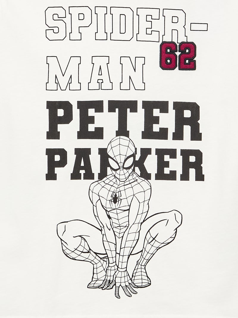 T-shirt 'Marvel' 'Spider-Man' met lange mouwen Wit - Kiabi