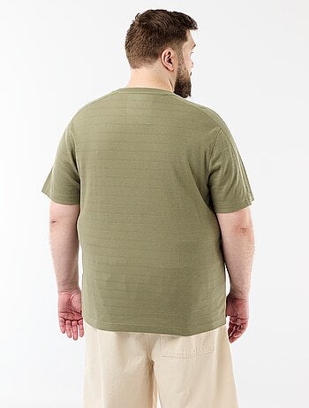 T-shirt matière fantaisie côtelée