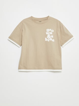 T-shirt met 2-in-1-effect