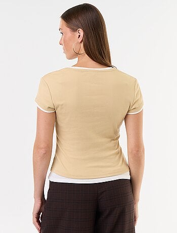 T-shirt met 2-in-1-effect en korte mouwen