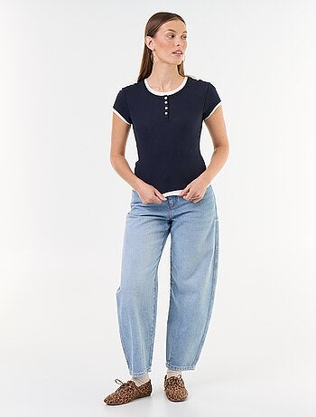 T-shirt met 2-in-1-effect en korte mouwen