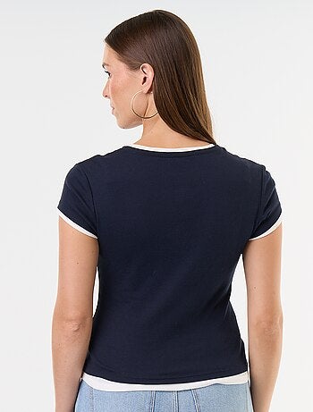 T-shirt met 2-in-1-effect en korte mouwen