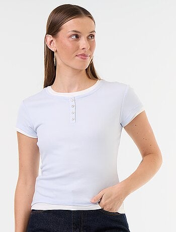 T-shirt met 2-in-1-effect en korte mouwen