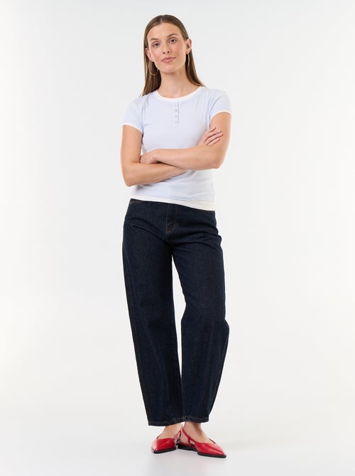 T-shirt met 2-in-1-effect en korte mouwen - Kiabi