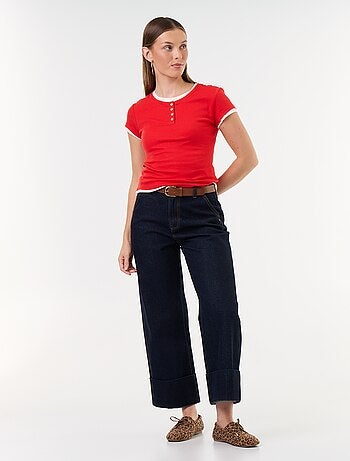 T-shirt met 2-in-1-effect en korte mouwen