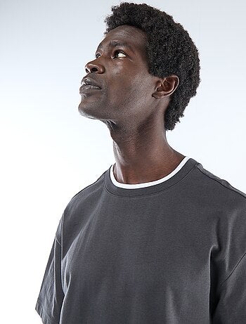 T-shirt met 2-in-1 effect en korte mouwen