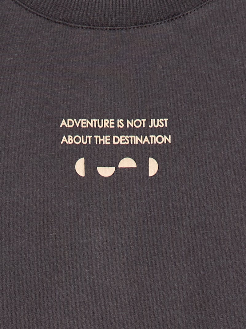 T-shirt met 2-in-1-effect en lange mouwen Grijs - Kiabi