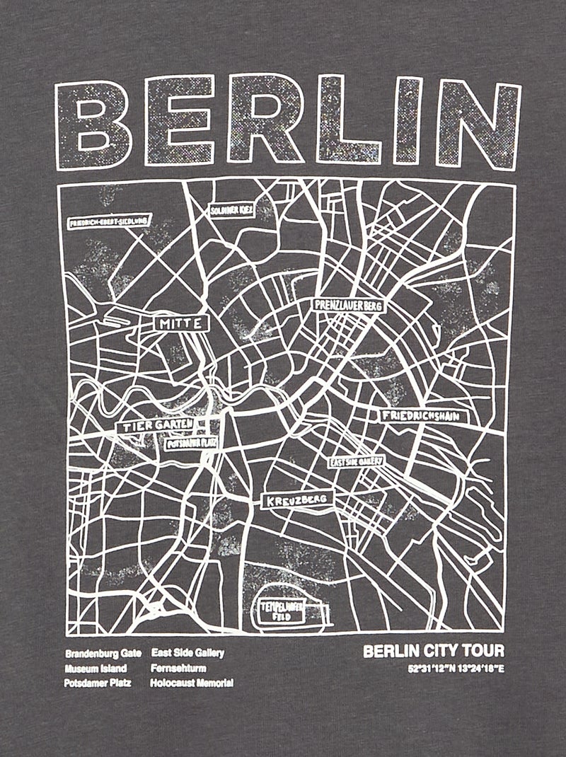 T-shirt met 2-in-1-effect en lange mouwen Grijs - Kiabi