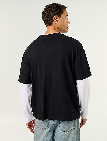 T-shirt met 2-in-1-effect en lange mouwen