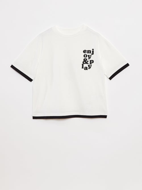 T-shirt met 2-in-1-effect - Kiabi