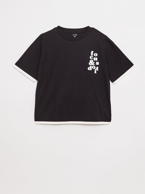 T-shirt met 2-in-1-effect - Kiabi