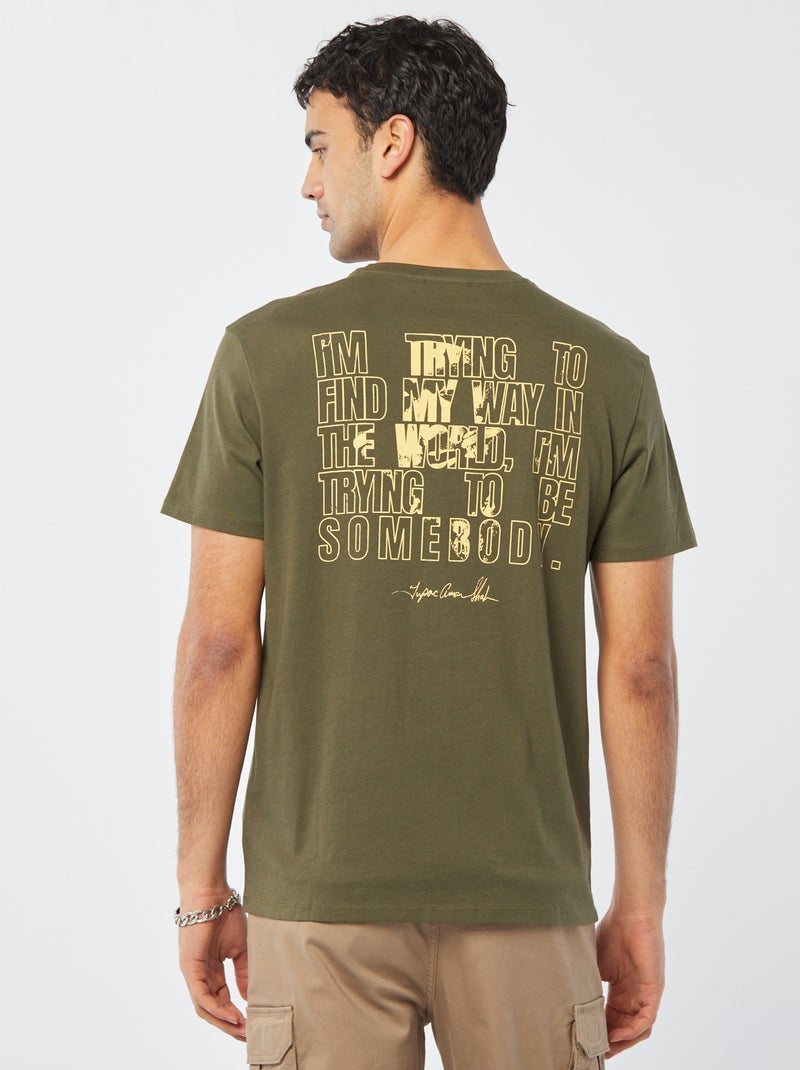 T-shirt met '2Pac'-print KAKI - Kiabi