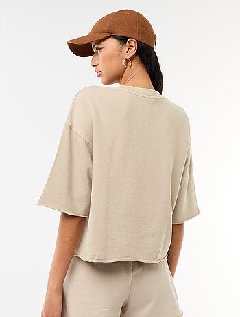 T-shirt met 3/4-mouwen van French Terry