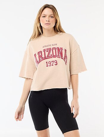 T-shirt met 3/4 mouwen van French Terry