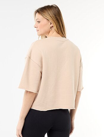 T-shirt met 3/4 mouwen van French Terry