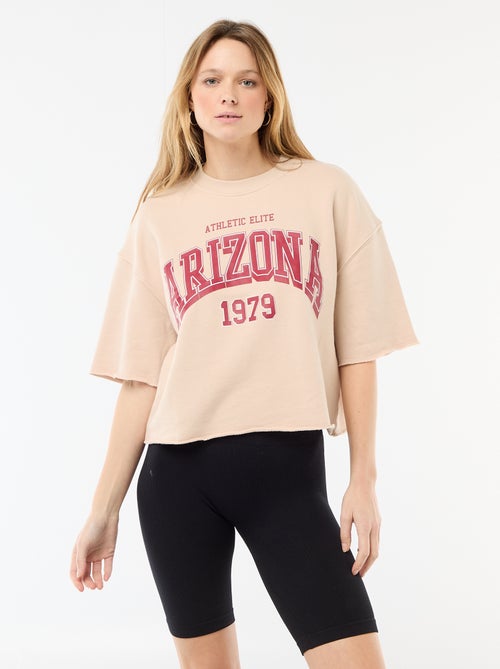 T-shirt met 3/4 mouwen van French Terry - Kiabi