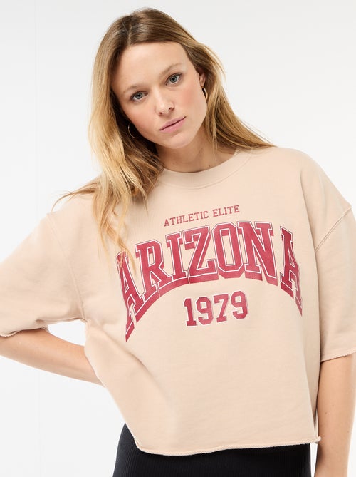 T-shirt met 3/4 mouwen van French Terry - Kiabi