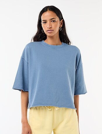 T-shirt met 3/4-mouwen van French Terry