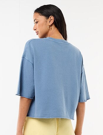 T-shirt met 3/4-mouwen van French Terry