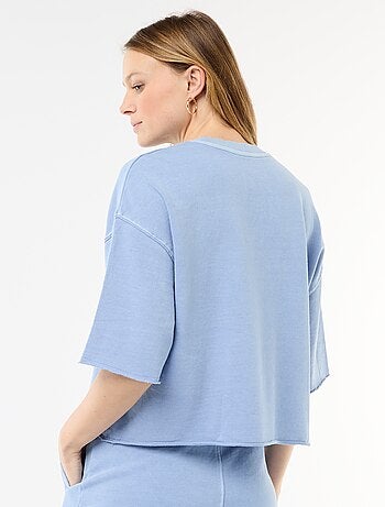 T-shirt met 3/4-mouwen van French Terry