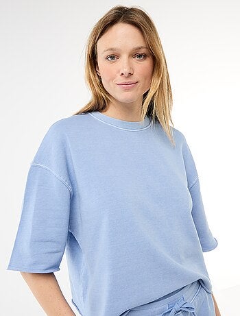 T-shirt met 3/4-mouwen van French Terry