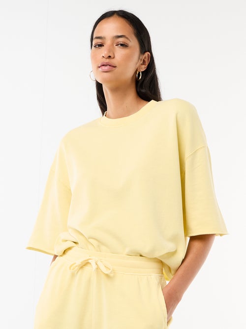 T-shirt met 3/4-mouwen van French Terry - Kiabi