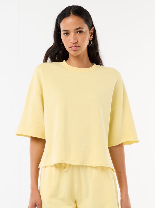 T-shirt met 3/4-mouwen van French Terry - Kiabi