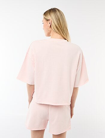 T-shirt met 3/4-mouwen van French Terry