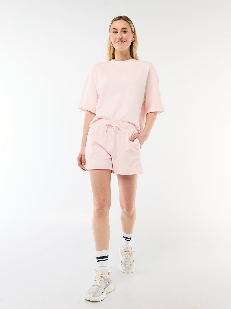 T-shirt met 3/4-mouwen van French Terry Rose - Kiabi