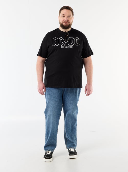 T-shirt met 'ACDC'-print voor- en achterkant en korte mouwen - Kiabi