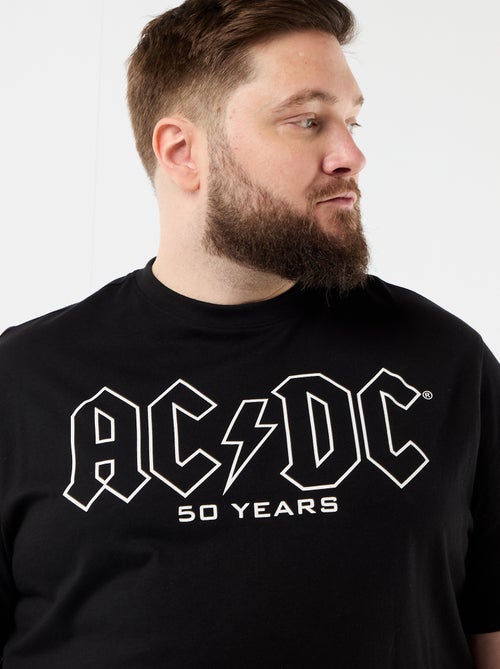 T-shirt met 'ACDC'-print voor- en achterkant en korte mouwen - Kiabi