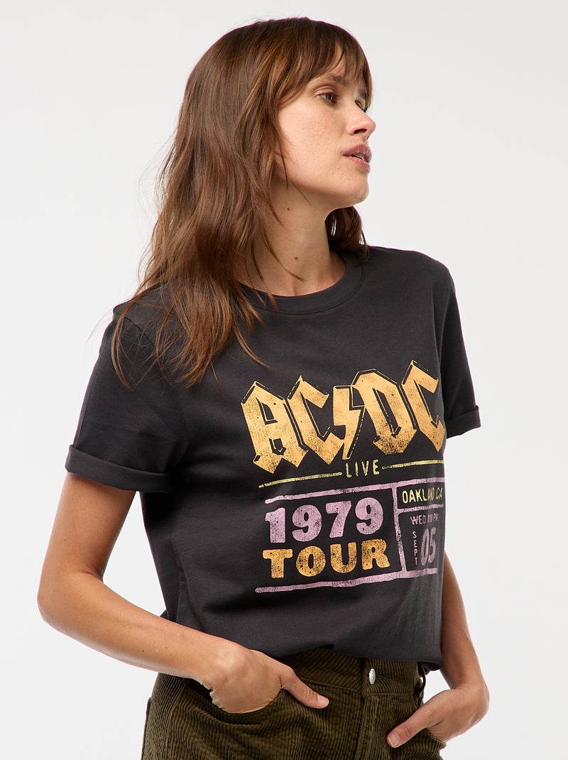 T-shirt met 'AC/DC'-print Zwart - Kiabi