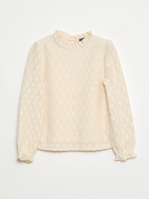 T-shirt met ajourmotiefje - Kiabi