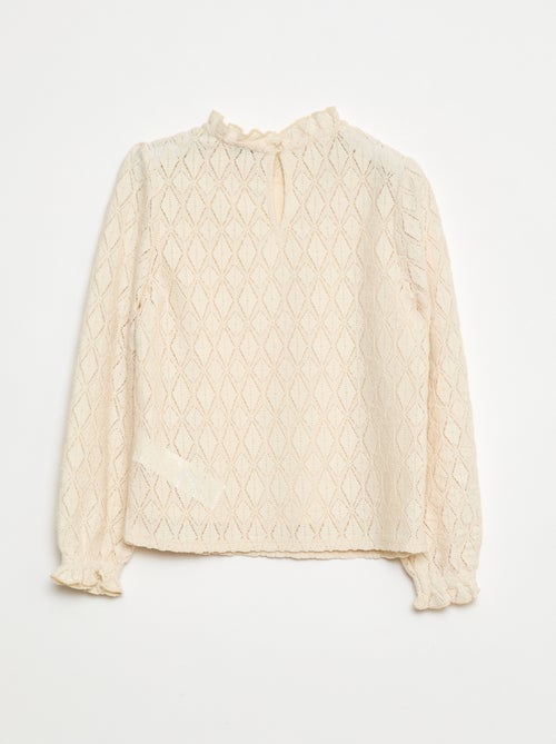 T-shirt met ajourmotiefje - Kiabi